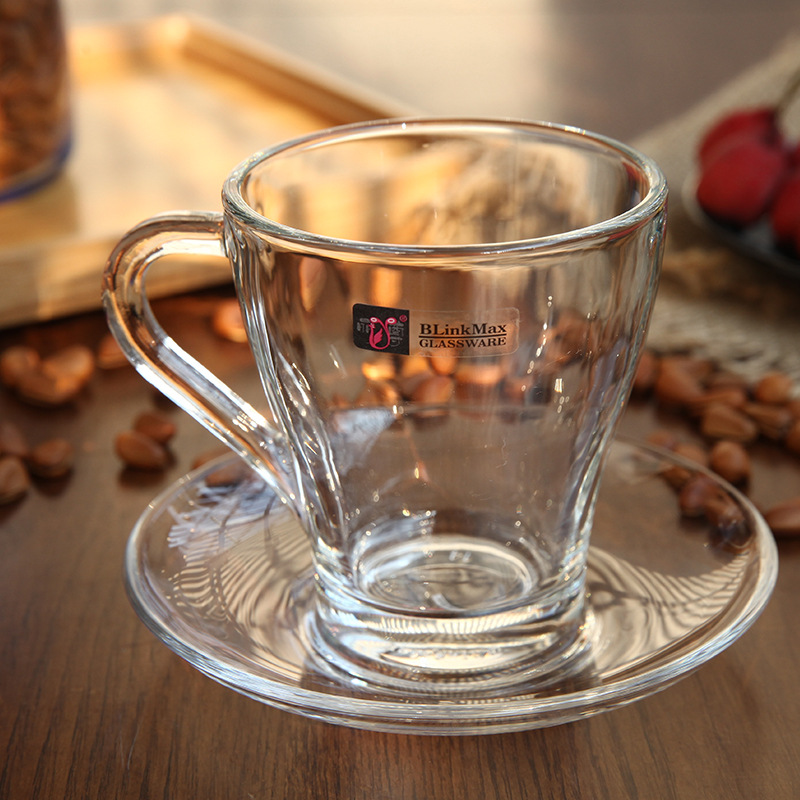 Ly thủy tinh kèm đĩa dung tích 270ml