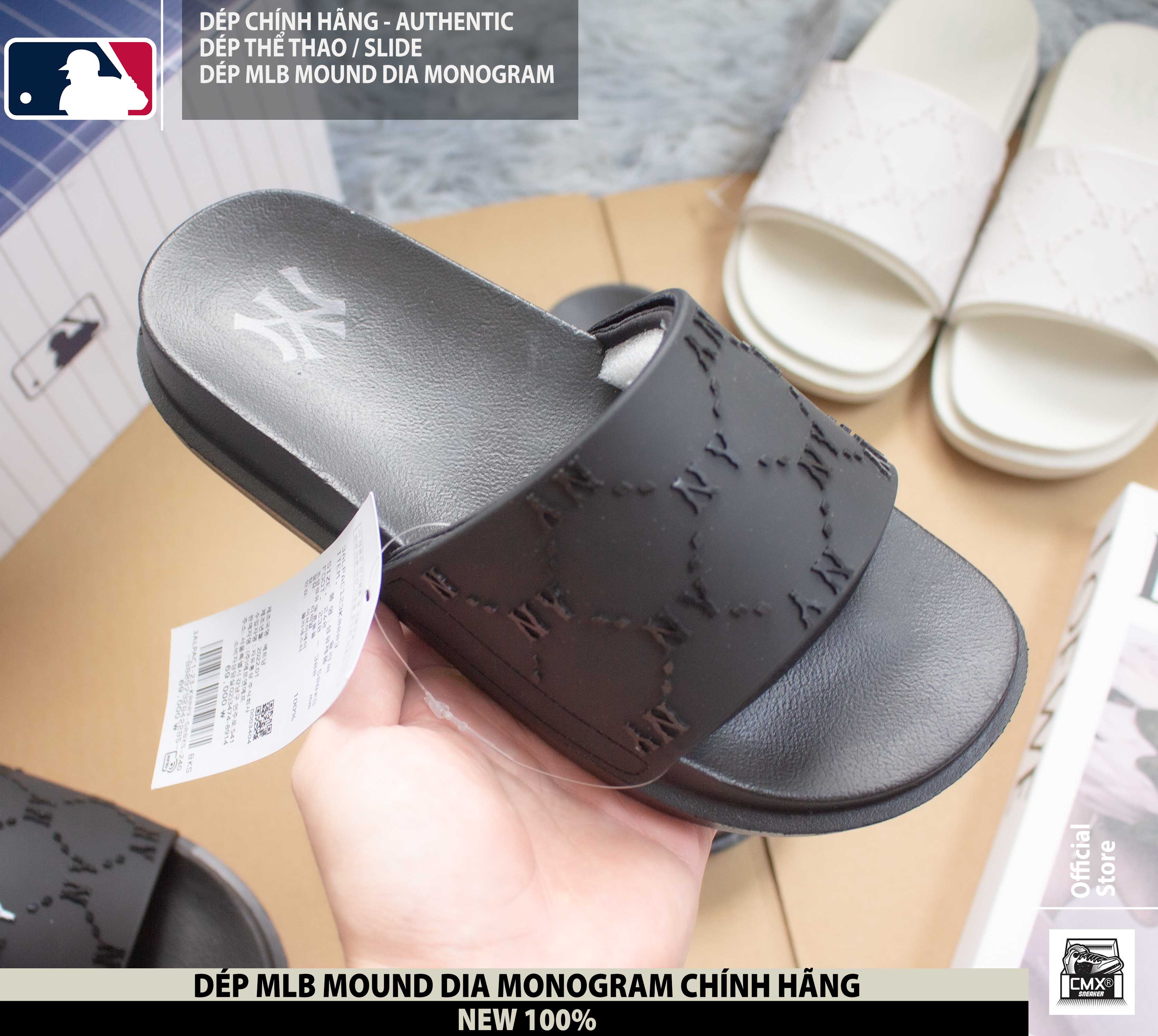 😘 [ HÀNG CHÍNH HÃNG CÓ SẴN CẬP NHẬT THƯỜNG XUYÊN ] Dép MLB CHUNKY MOUND DIA MONOGRAM - REAL AUTHENTIC 100%