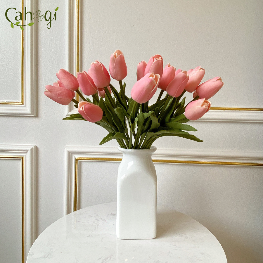 Hoa Giả - Hoa Tulip Cao Su 35 Cm