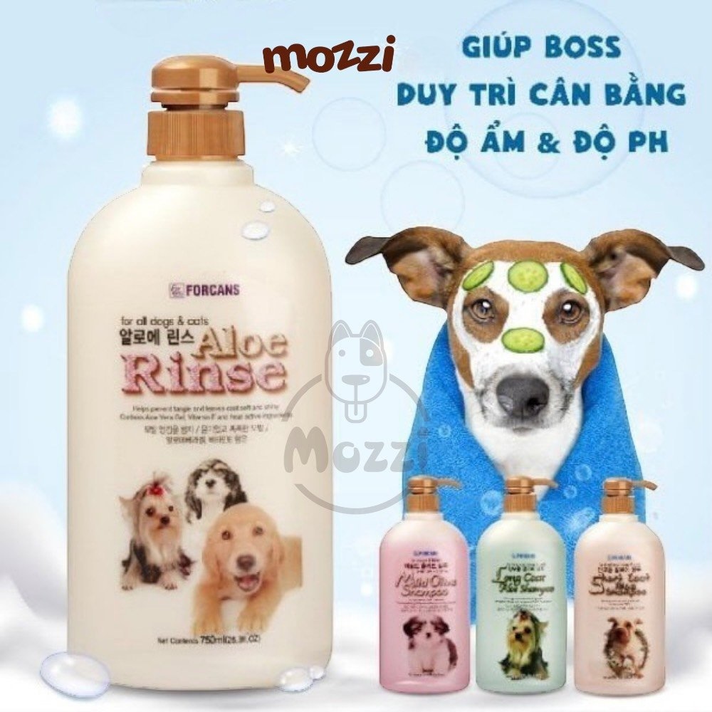 Sữa tắm Forcans Hàn Quốc Nha đam Chai 750ml cho chó lông ngắn, lông dài