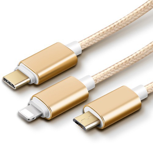 Dây Sạc điện thoại 3 in 1 Đầu Bọc Dù
