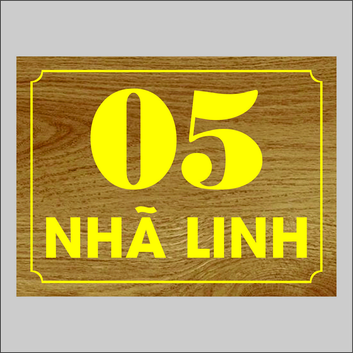 Biển số nhà Mica in vân gỗ 20x30cm ( bảo hành vĩnh viễn)