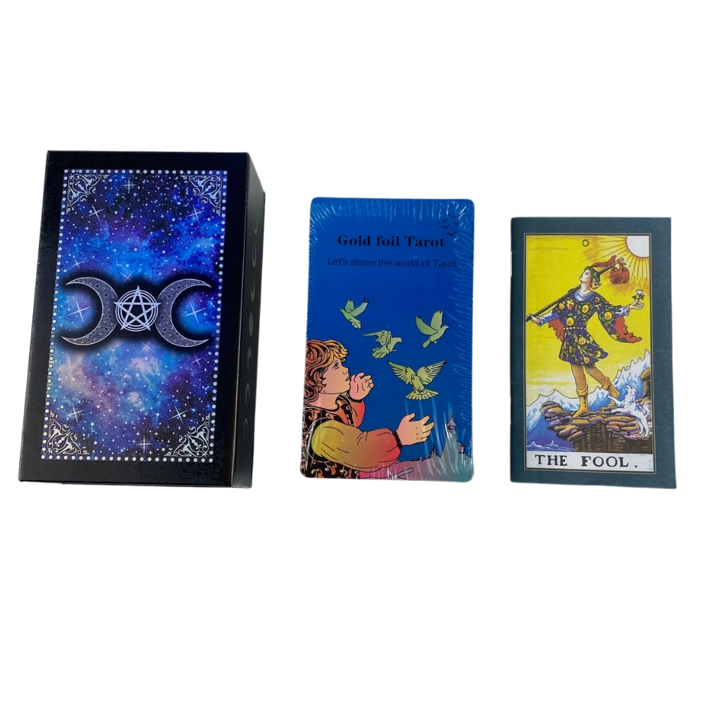 (Size Gốc)  Bộ Bài Gold Foil Tarot Hộp Gập