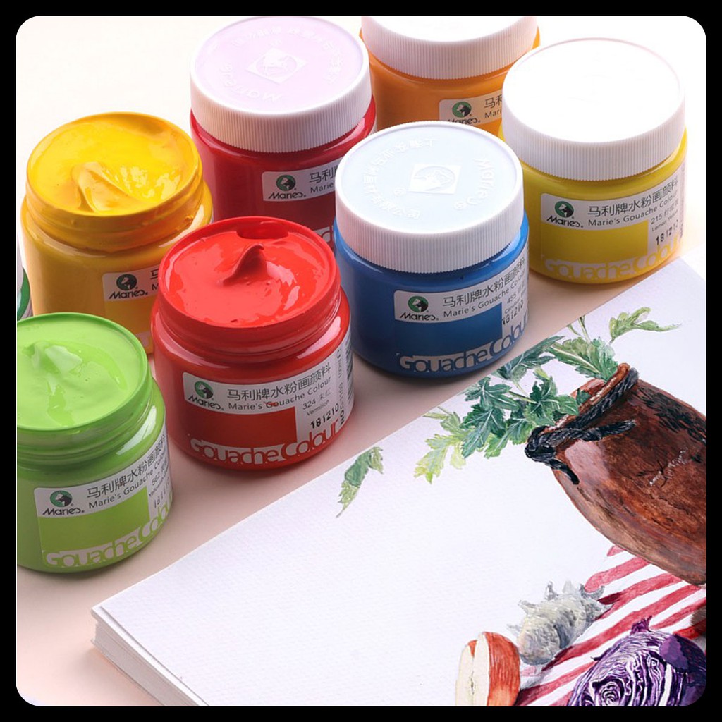 Màu Gouache Marie's 100ml dạng hủ - Màu bột Marie's