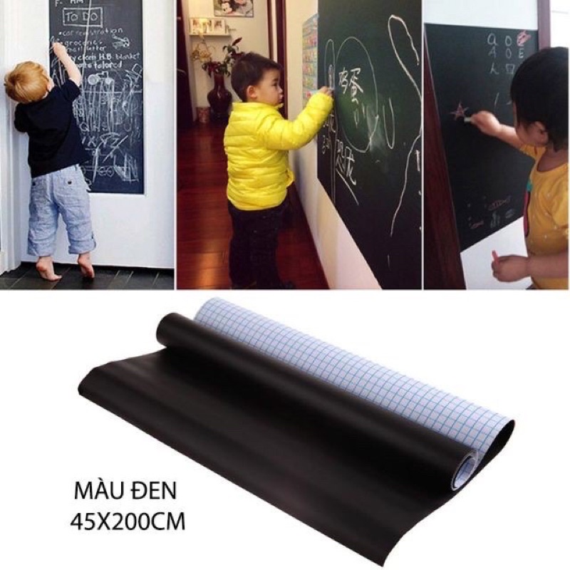 Bảng decal dán tường cho bé, bảng vẽ màu đen 60 x 200cm
