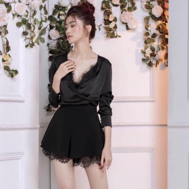 QUẦN SHORT GIẢ VÁY PHA REN SIÊU XINH