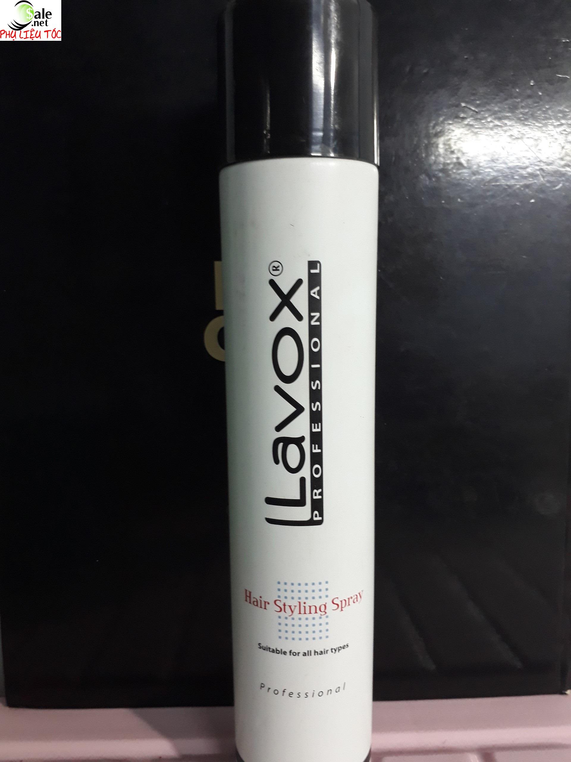 Keo xịt CỨNG tóc lavox nấp đen
