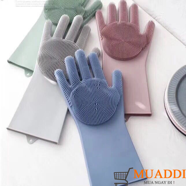 Găng tay rửa chén bát silicon có gai tạo bọt