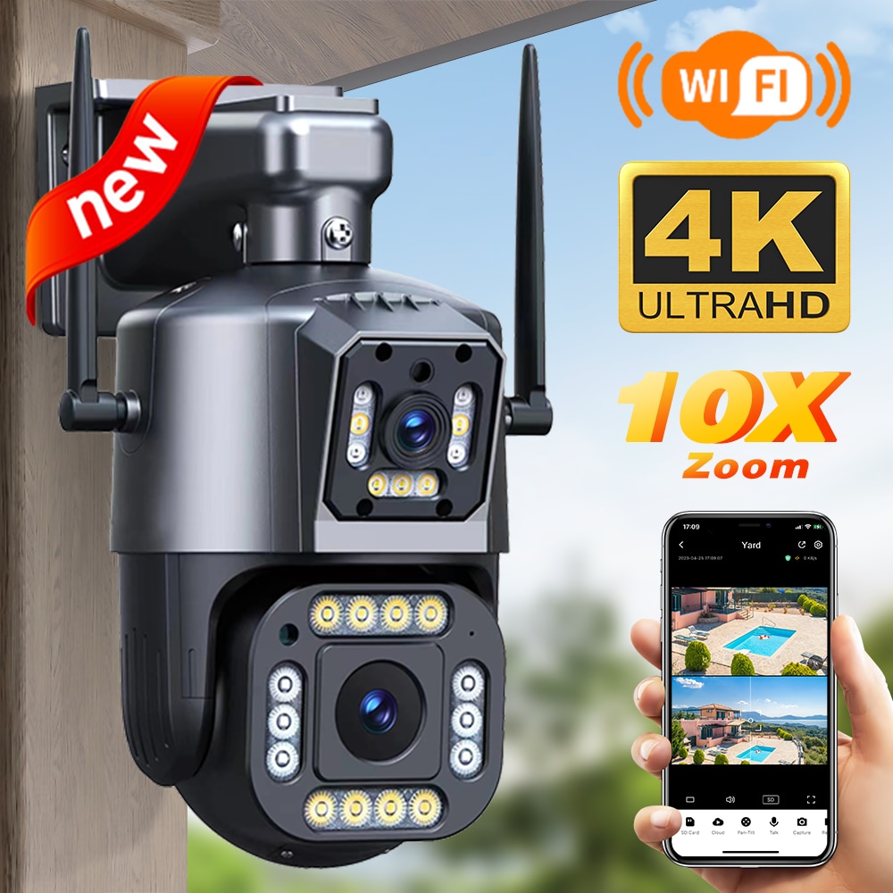 Camera 2 Màn Hình Ống Kính Kép 4k 8mp Ptz Wifi Hai Màn Hình KépGhi Hình Ngày Và Đêm Sắc NétBảo Vệ An NinhPhát Hiện Chuyển ĐộngCamera Ipc360 Ngoài TrờiCamera An Ninh Giám Sát.Bảo Hành 12 Tháng