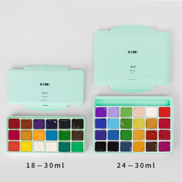 Màu Gouache HiMi dạng thạch bộ 18/24 màu