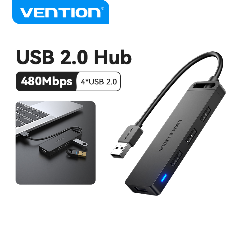Vention USB Port HUB 2.0 Multi 4 USB Adapter with Micro Charge Power High Speed OTG for PC Laptop Lenovo Xiaomi PS4 Xbox One Flash Drive HDD USB Splitter