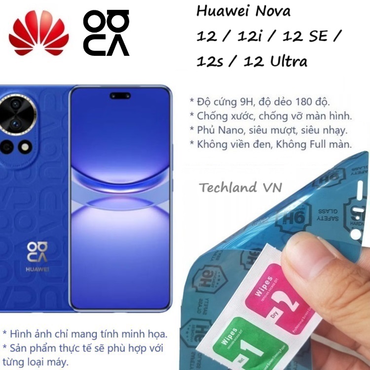 Cường Lực Phủ Nano Huawei Nova 12 / 12s / 12i / 12 SE / 12 Ultra - Trong Suốt, Không Full Màn, Không Viền Đen