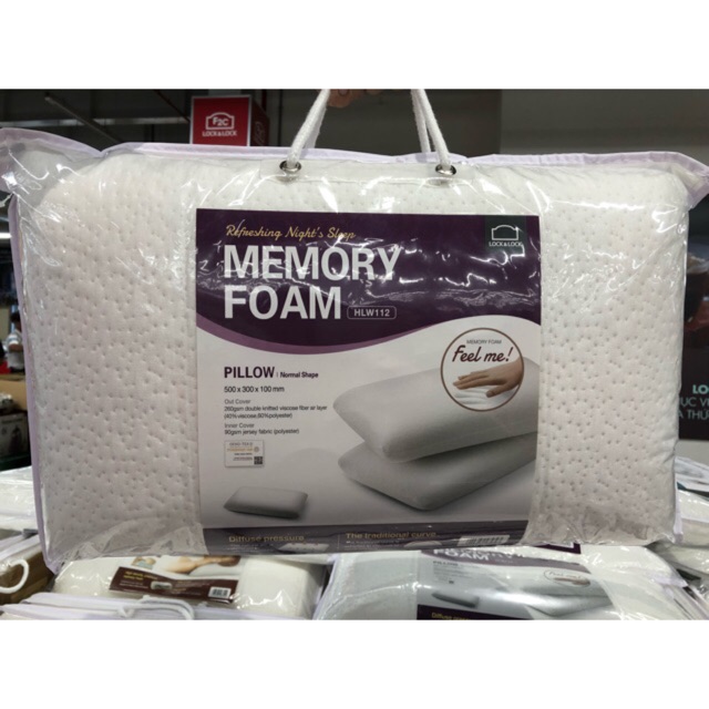 Gối Thẳng Locknlock Memory Foam 50D 50X30X10Cm [Hlw112]