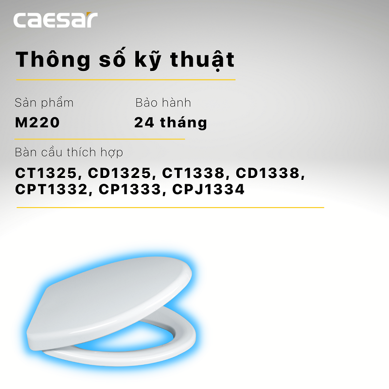 Nắp Bồn Cầu CAESAR M220 Đóng Thường