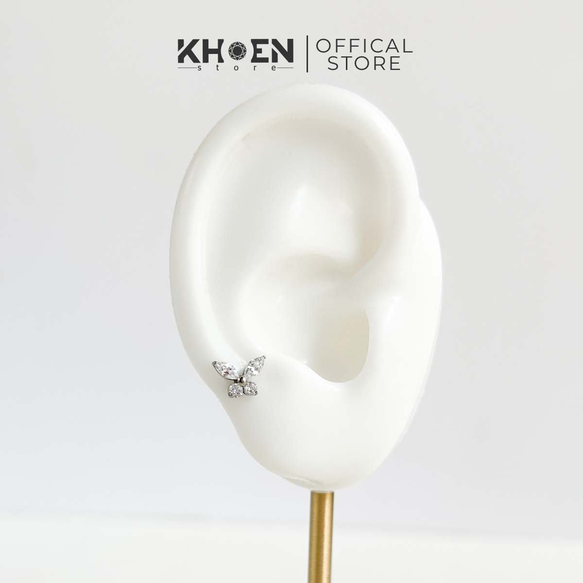 (1 Chiếc) Khuyên tai Bướm Đá - Titanium G23 - Khoen store