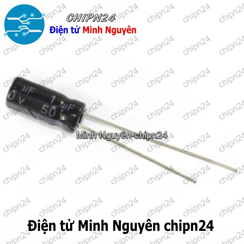 [25 con] (F246) Tụ hóa 1uF 50V Đen (4x6mm) - HH000702