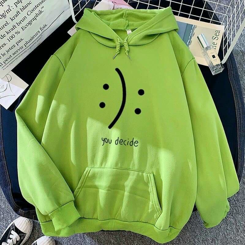 Áo Khoác Hoodie Nữ Mặt Khóc Cười Cưc Hot Chất Thun Nỉ Ngoại Không Nhăn Không Xù Cao Cấp