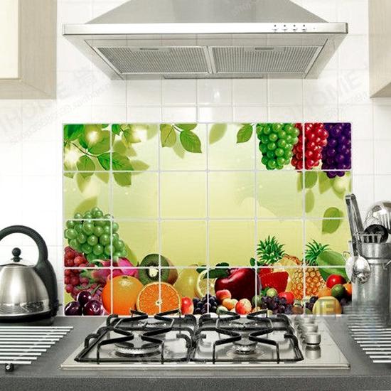 COMBO 2 MIẾNG DECAL DÁN BẾP CÁCH NHIỆT HOA VĂN ĐẸP