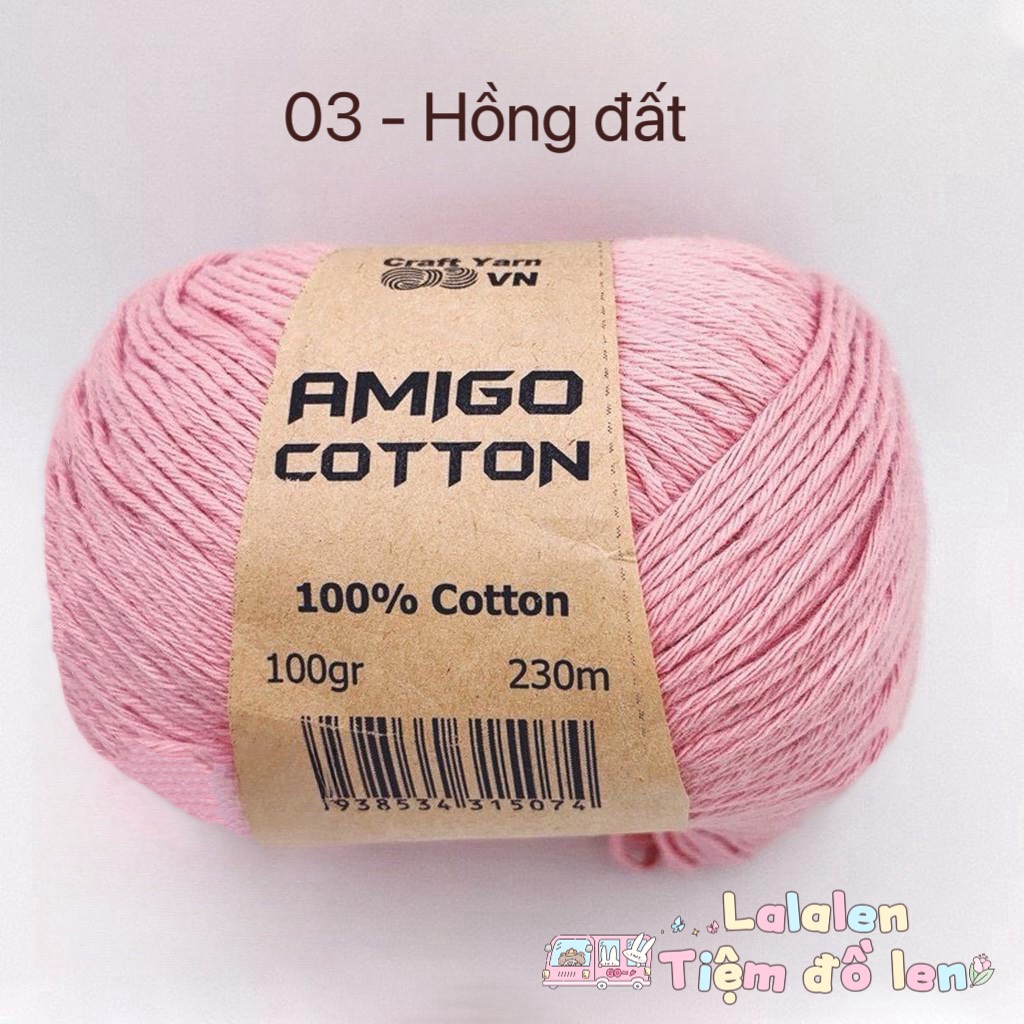 Sợi amigo 100% cotton - cuộn 100gr