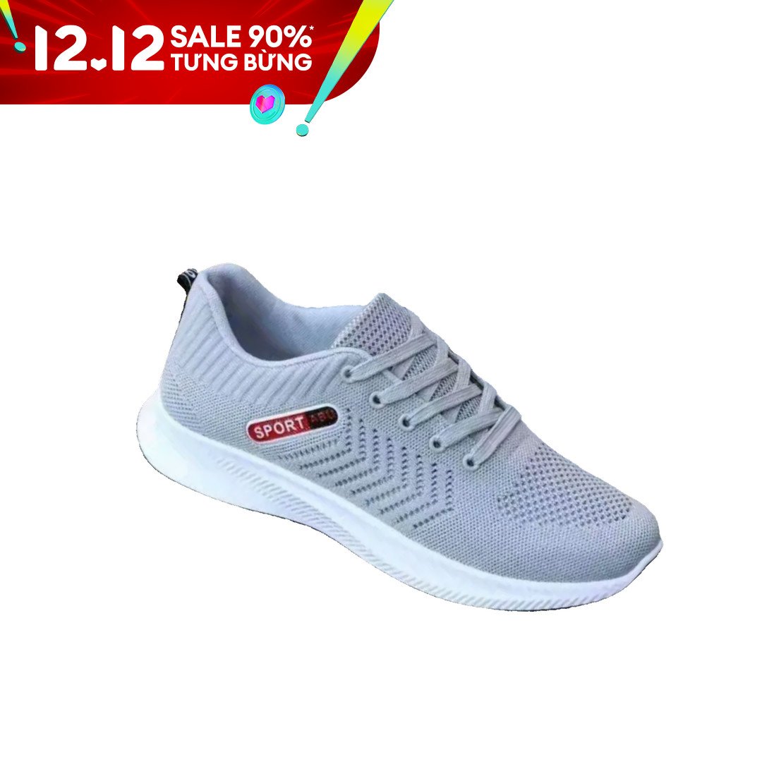 Giày thể thao nam sneakers đế trắng mầu đen ghi tre trung năng động êm mềm thoáng khí chống trơn hot trend K3