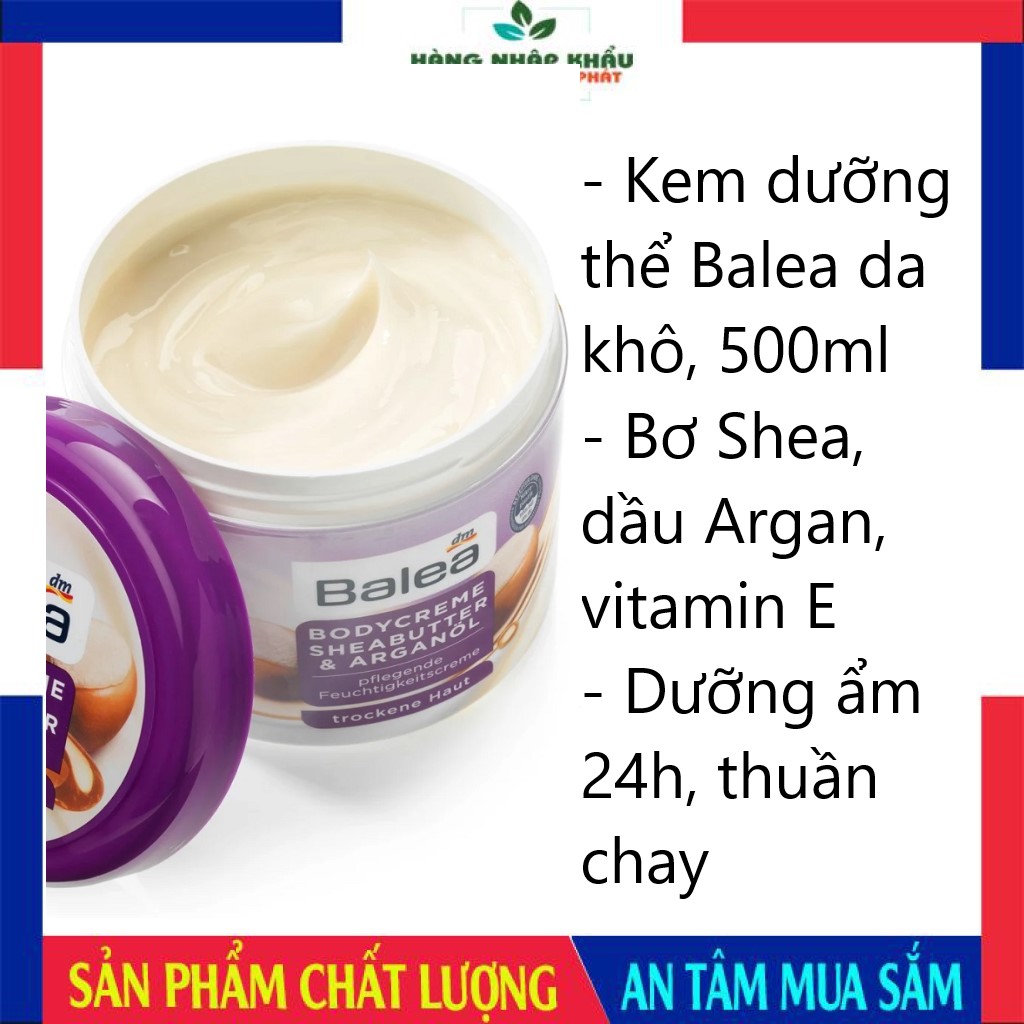 Kem Dưỡng Thể Balea Bodycreme Sheabutter & Arganol, 500 ml