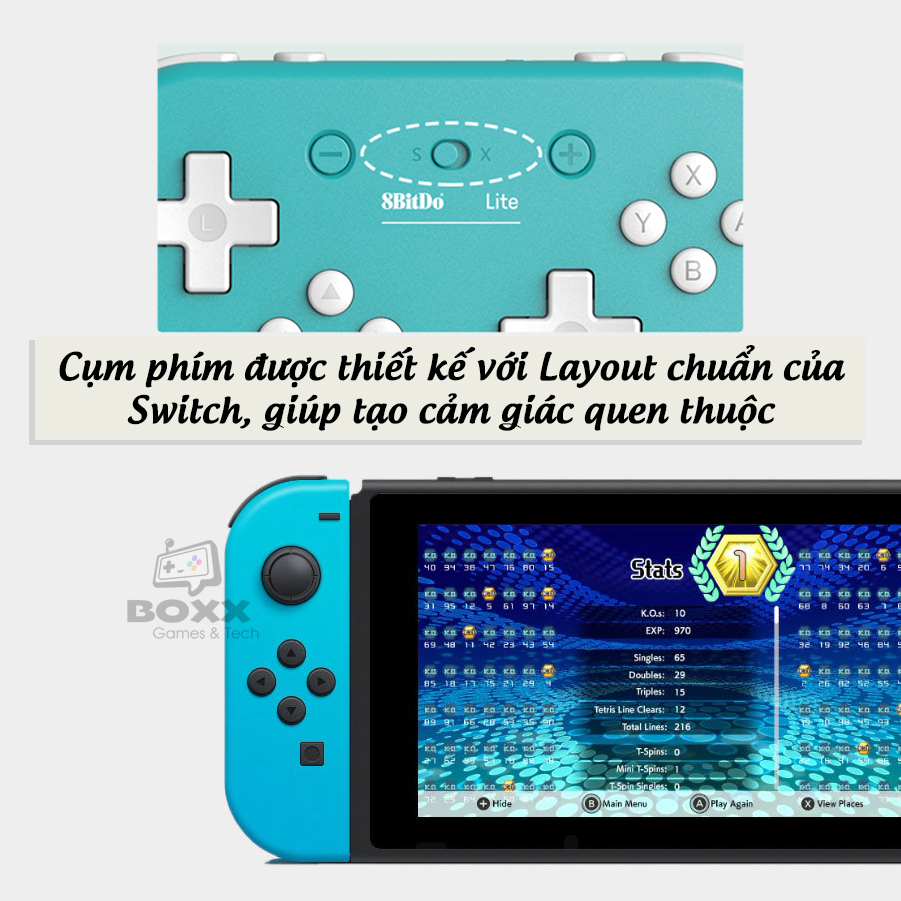 Tay cầm chơi game bluetooth 8Bitdo Lite - Dùng cho Nintendo Switch Windows MacOS Điện thoại