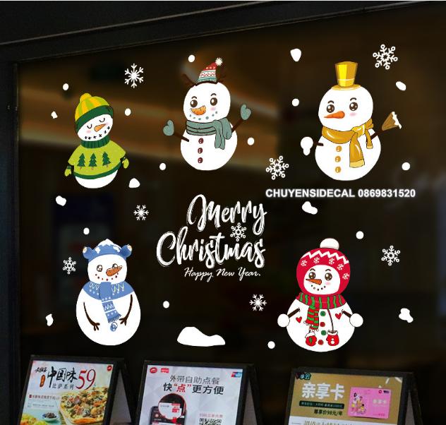 [HCM]Decal trang trí tường Noel - Người Tuyết Đáng Yêu