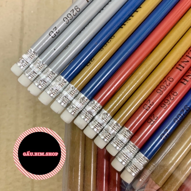 [Giá Sỉ] Búi chì gỗ 2B Alinh (Hộp mica 12 chiếc)