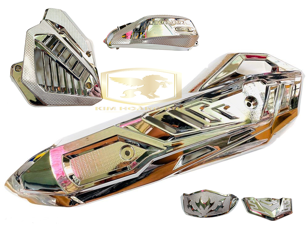 ComBo 6 Món (Ốp Pô+Pô E+Che Két mỏ dè) XI INOX GẮN AIRBLADE 2020