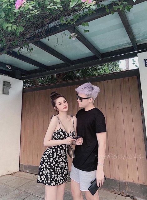 [HCM]Đầm 2 dây hoa cúc scrunchies