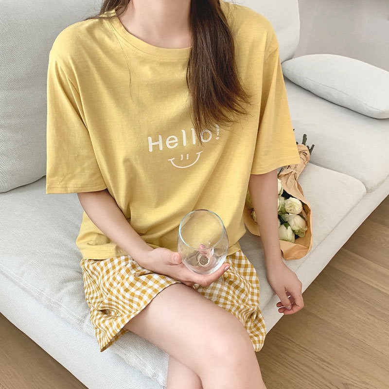 Set mặc nhà nữ hình hello mặc cười siêu xinh