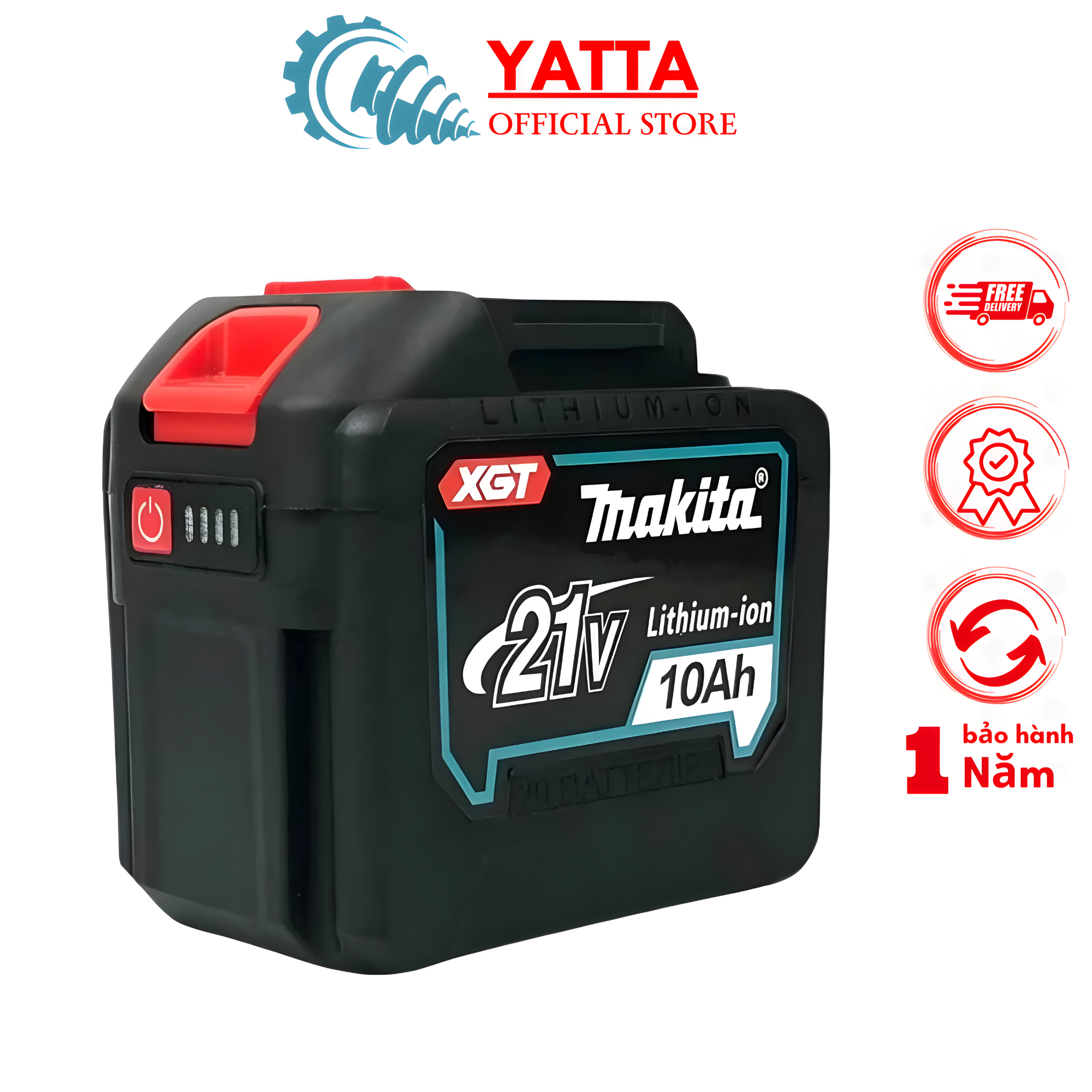 Pin đóng 20 cell Makita 5s4p 18v - 21v Chân pin phổ thông M21 có đèn led báo pin