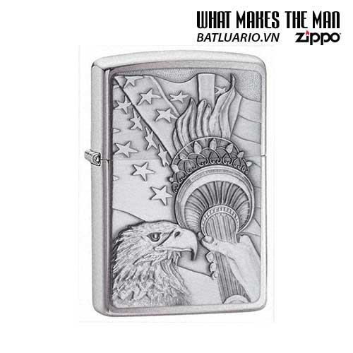 Zippo 20895 - Zippo Something Patriotic Emblem Brushed Chrome