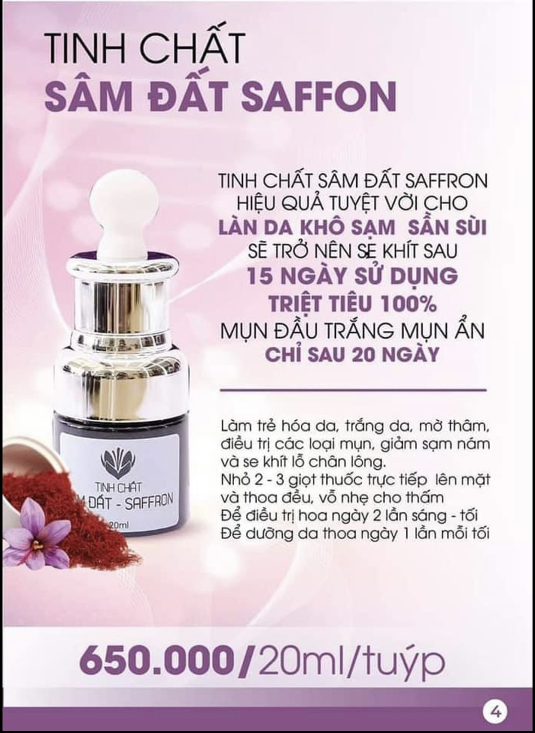 Tinh Chất Sâm Đất Saffron - Tinh Chất Saffron