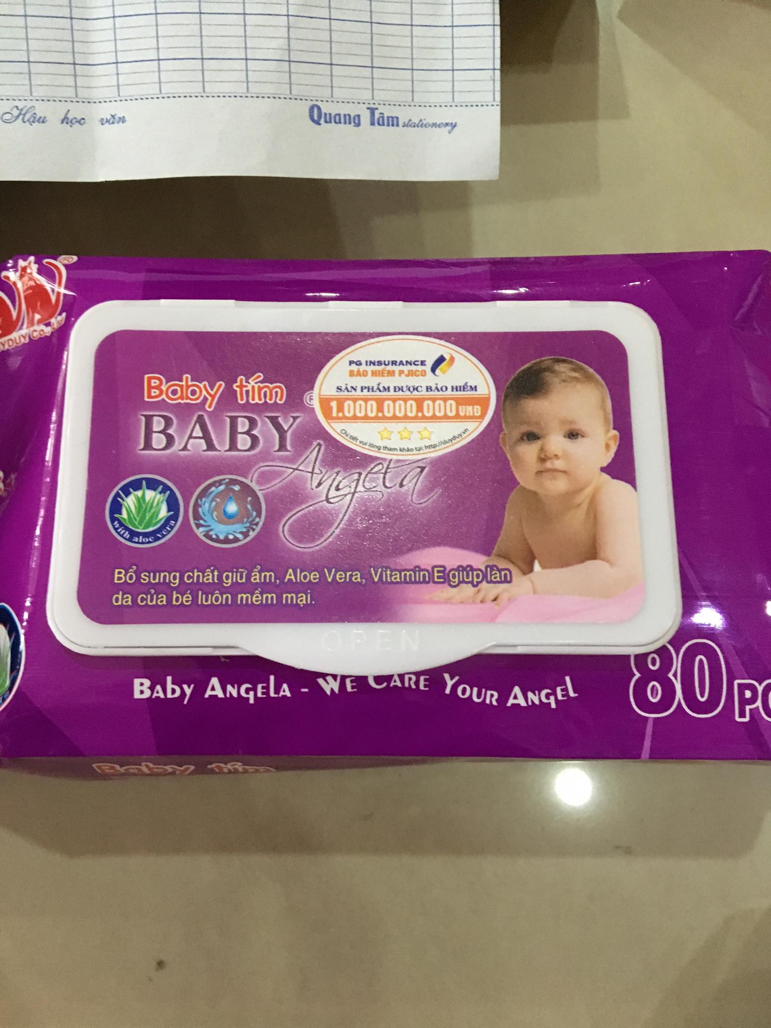 [HCM]Khăn ướt Baby Angela (80 miếng)