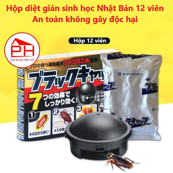 Hộp diệt gián Nhật Bản 12 viên an toàn không gây độc hại diệt sạch gián khử mùi hôi khó chịu