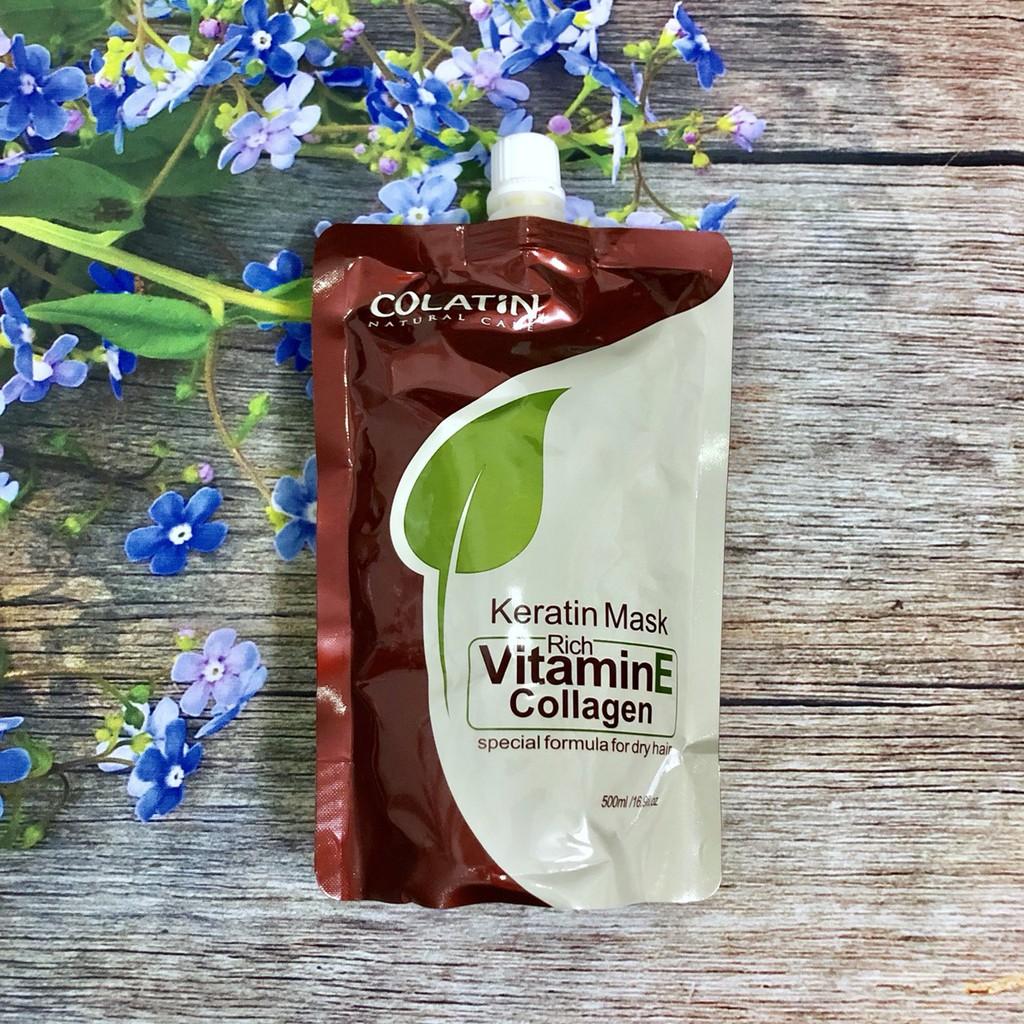 Hấp túi Colatin Vitamin E - Collagen Mask 500ml