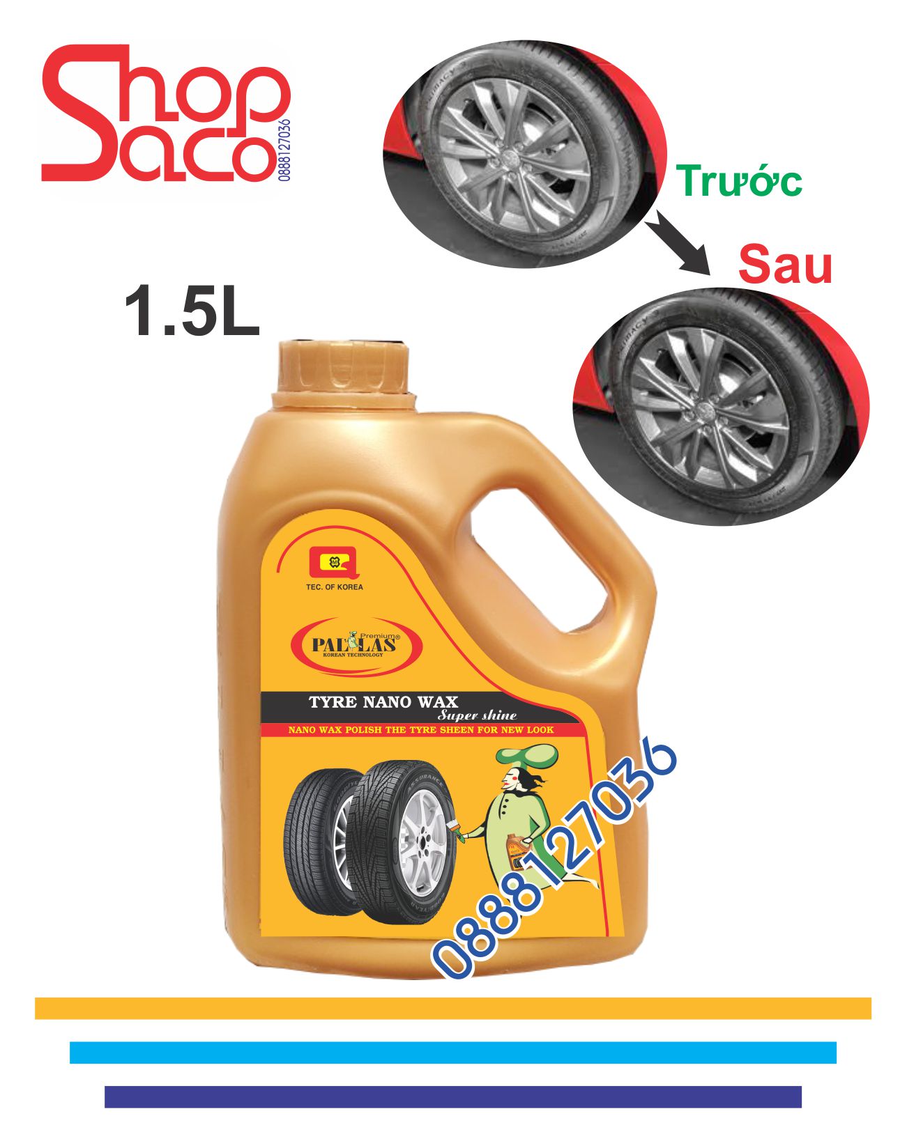 Wax Đánh Bóng Vỏ (Lốp) Xe Pallas - 1.5L