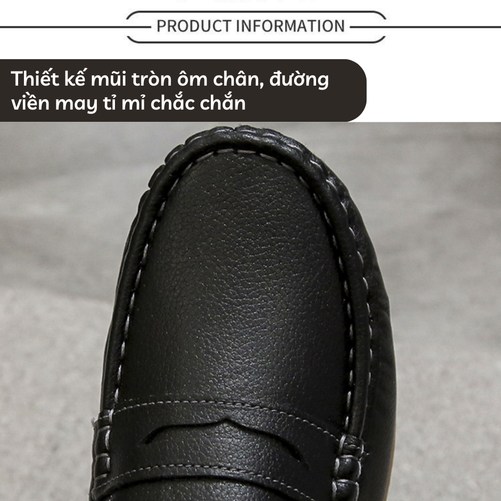 Giày Lười Độn Đế Nữ, Giày Moca Nữ Chất Liệu Da Cao Cấp