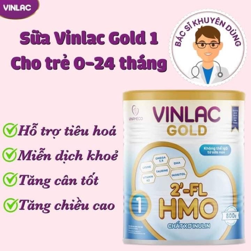 Sữa bột vinlac gold 1-800g