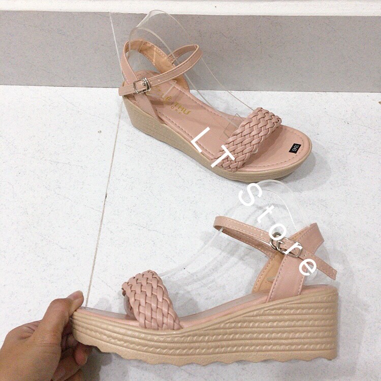 Giày đế xuồng 5cm quai đan bính