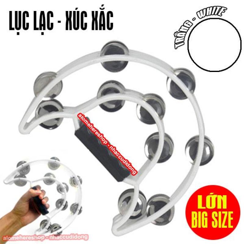 Lục lạc xúc xắc gõ bo loại lớn cầm tay big size màu trắng