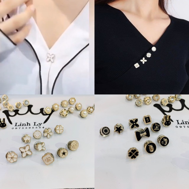 Sét 10 cài áo mini nhiều hình siêu đẹp, dễ thương