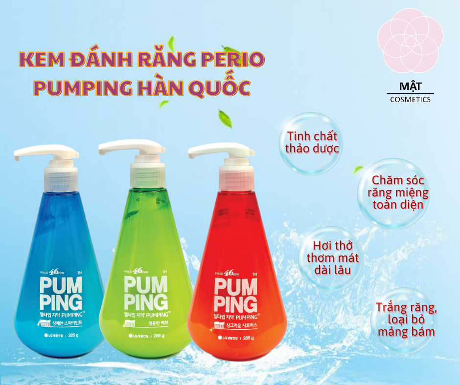 Kem Đánh Răng PERIOE PUMPING Hàn Quốc Hương Thảo Mộc 285g