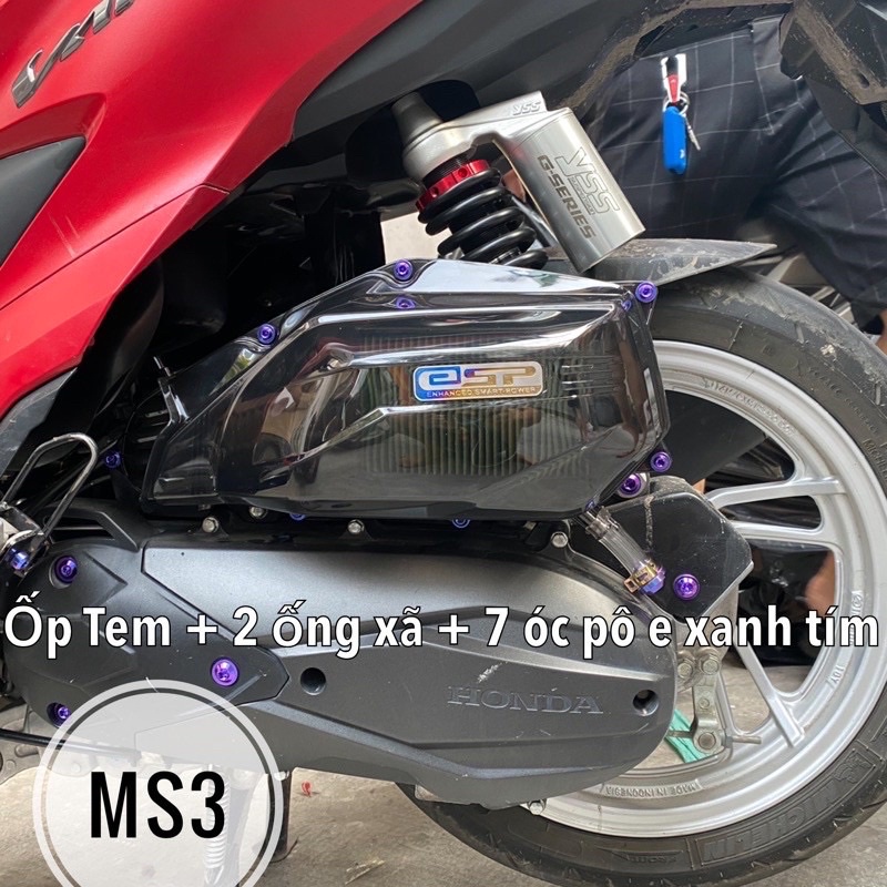 Ốp pô e dành cho click,vario,ab,sh mode,v.v tặng 2 ống xã titan
