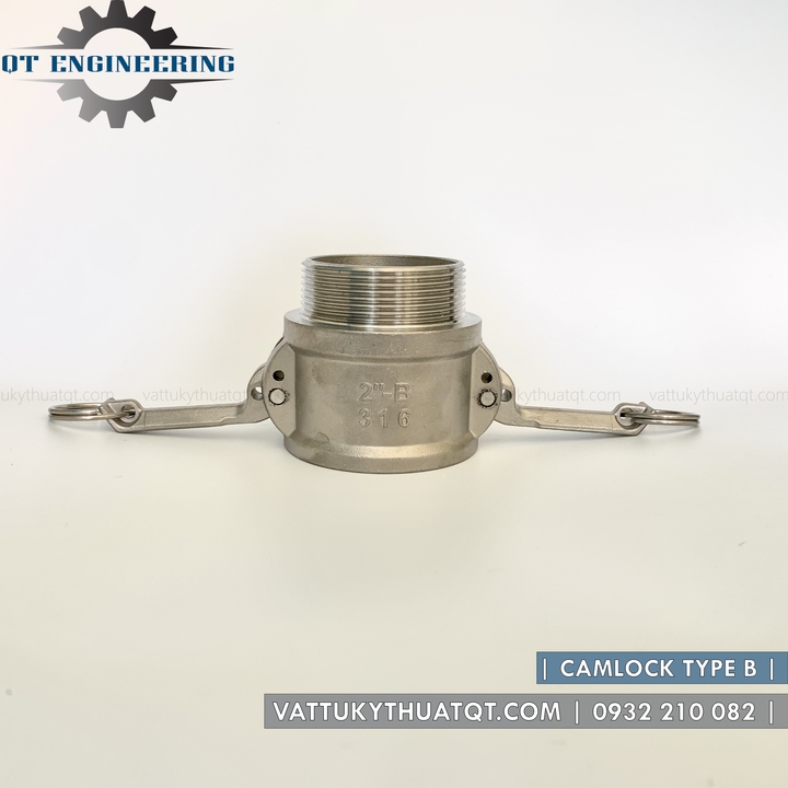 Khớp nối nhanh Camlock INOX 304 Kiểu B | DN65,DN80 (phi 76,90) [VATTUKYTHUATQT.COM]