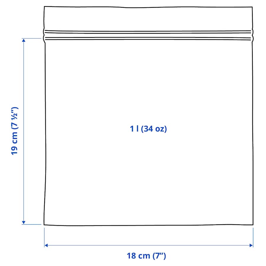 Hộp 25 túi zip lock thực phẩm 1L và 0.3L IKEA