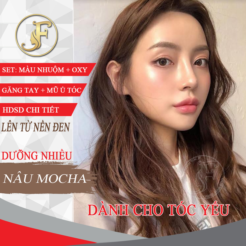 [HCM]kem nhuộm tóc màu nâu mocha không tẩy-tặng oxy