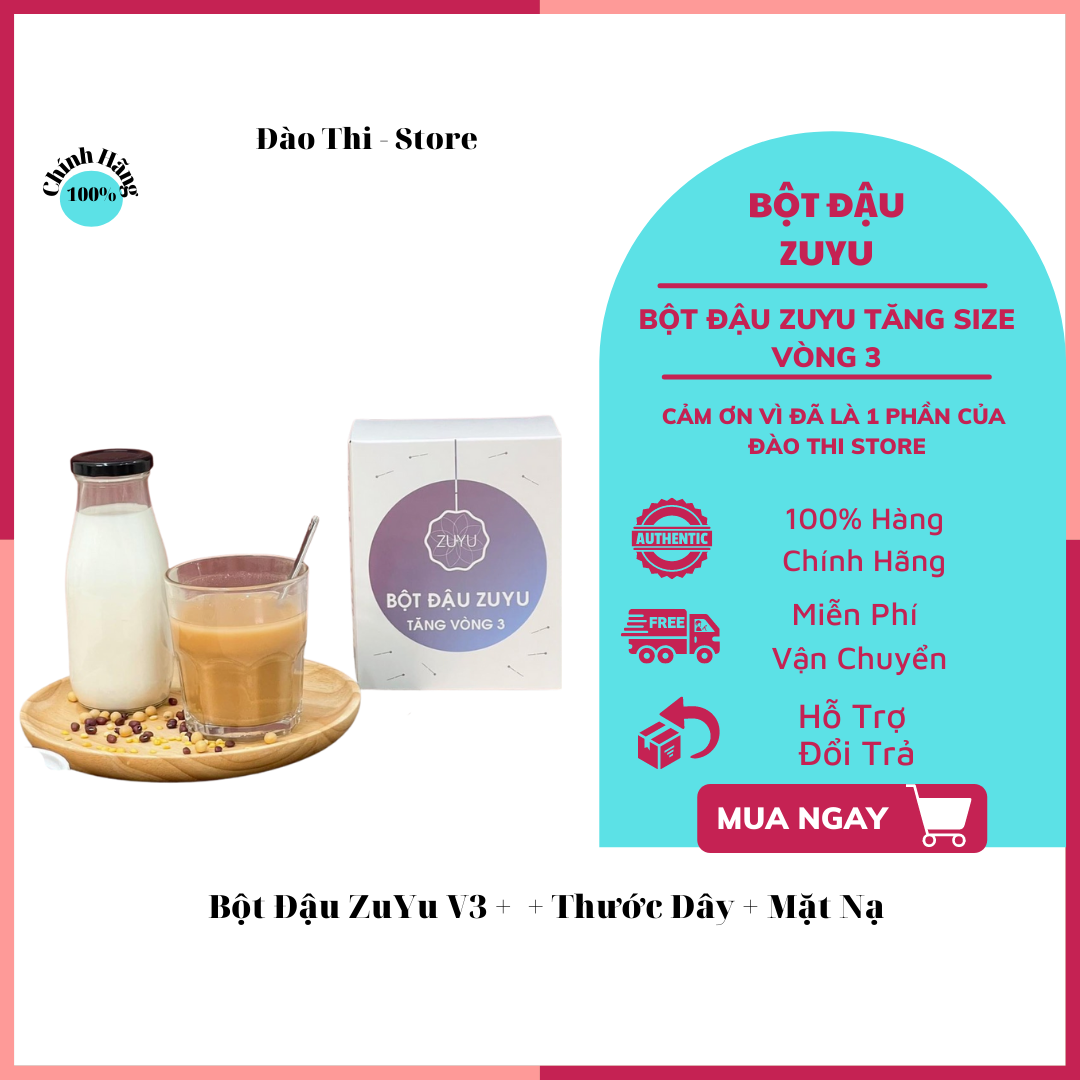 [ Mua 1 Tặng 2] Bột Đậu ZuYu Tăng Vòng 3 + Thước Dây