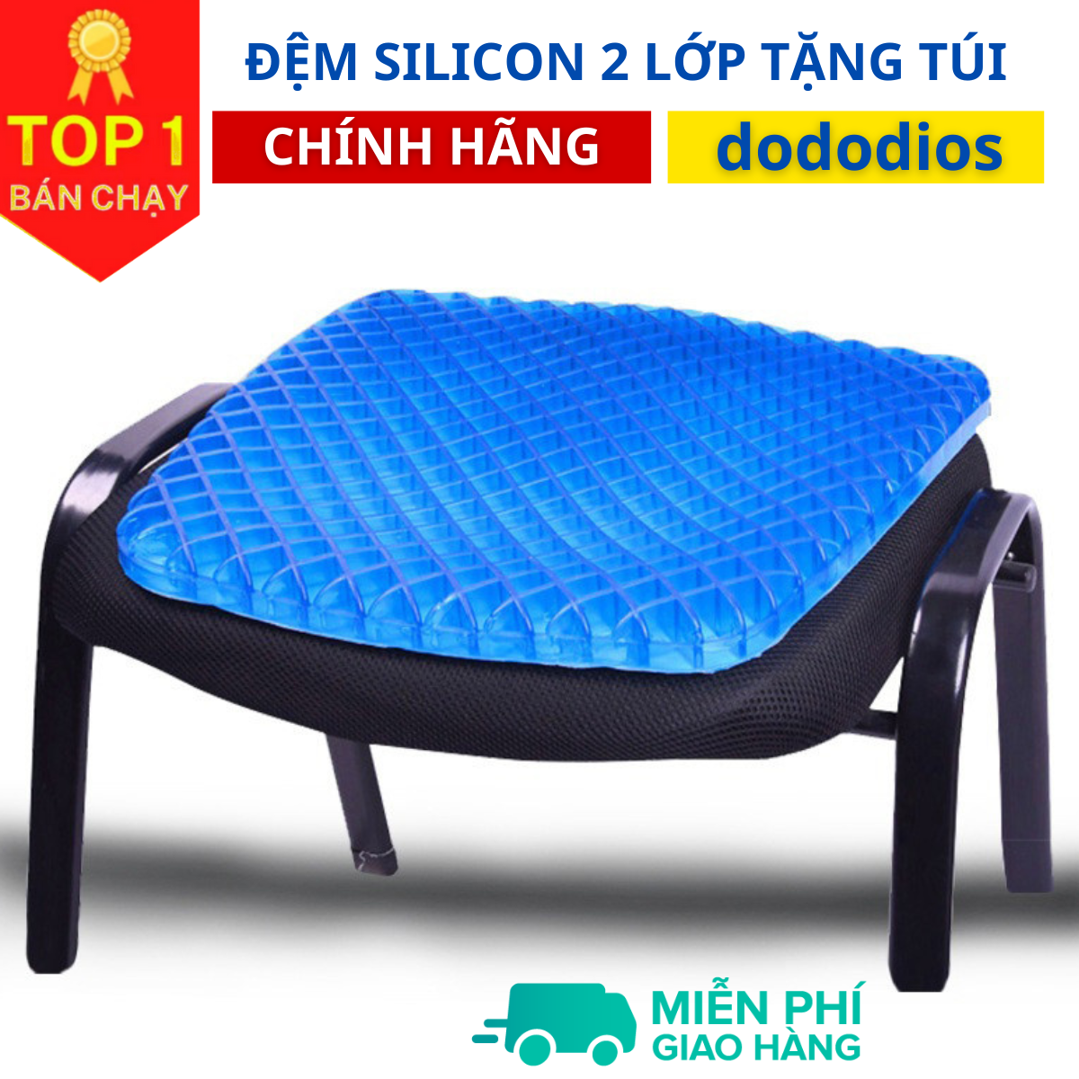 Đệm silicon, đệm hỗ trợ flex chính hãng dododios làm từ gel silicone tổ ong flex 3d, miếng lót ghế ngồi đệm tại văn phòng làm việc, ngồi êm thoáng không bị nóng mông